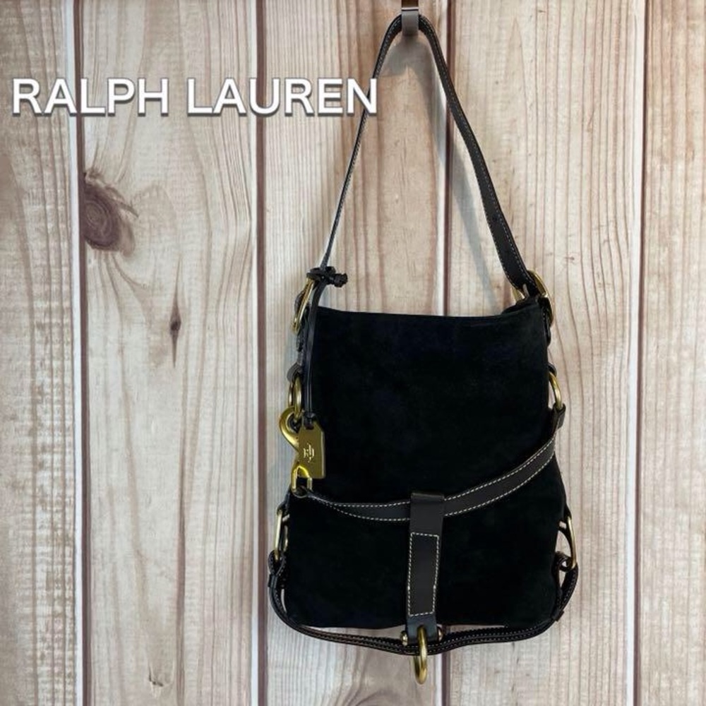 Ralph Lauren Black Suede Shoulder Bag
